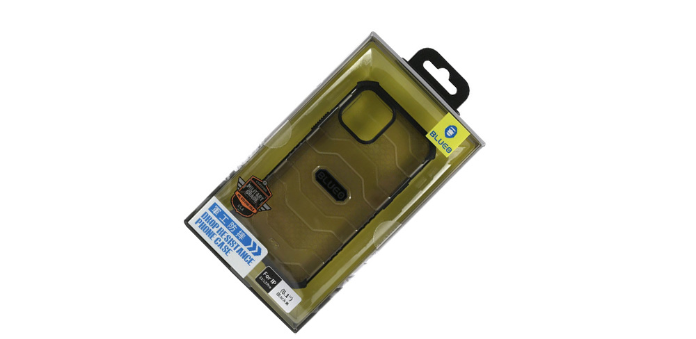 Чехол-накладка-BlueO-Military-Grade-для-iPhone 12 полиуретан чёрный прозрачный